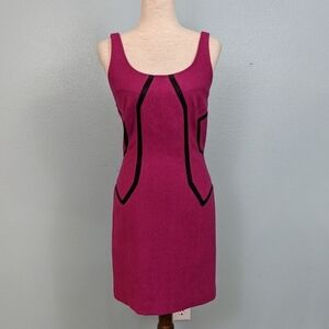 Diane Von Furstenberg magenta herringbone dress 4